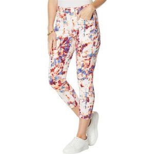 NEW! SkinnyGirl Reagan High-Rise Skinny Ankle Jeans - Splash Tie Dye